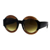 Stripe Glitter Pop Color Retro Thick Plastic Round Mod Sunglasses