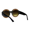 Stripe Glitter Pop Color Retro Thick Plastic Round Mod Sunglasses