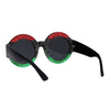 Stripe Glitter Pop Color Retro Thick Plastic Round Mod Sunglasses