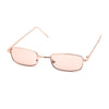 Mens Small Snug Narrow Rectangular Pimp Metal Rim Sunglasses