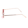 Mens Small Snug Narrow Rectangular Pimp Metal Rim Sunglasses