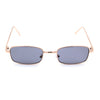 Mens Small Snug Narrow Rectangular Pimp Metal Rim Sunglasses