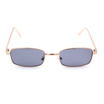 Mens Small Snug Narrow Rectangular Pimp Metal Rim Sunglasses