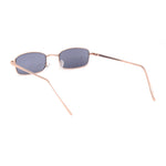 Mens Small Snug Narrow Rectangular Pimp Metal Rim Sunglasses