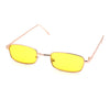 Mens Small Snug Narrow Rectangular Pimp Metal Rim Sunglasses