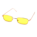 Mens Small Snug Narrow Rectangular Pimp Metal Rim Sunglasses