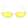 Mens Small Snug Narrow Rectangular Pimp Metal Rim Sunglasses