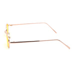 Mens Small Snug Narrow Rectangular Pimp Metal Rim Sunglasses
