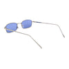 Mens Small Snug Narrow Rectangular Pimp Metal Rim Sunglasses