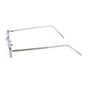 Mens Small Snug Narrow Rectangular Pimp Metal Rim Sunglasses