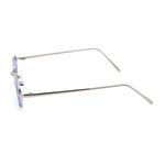 Mens Small Snug Narrow Rectangular Pimp Metal Rim Sunglasses