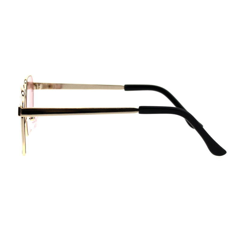 Mens Rigid Squared Rectangular Minimal Metal Fashion Sunglasses