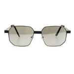 Mens Rigid Squared Rectangular Minimal Metal Fashion Sunglasses