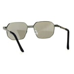 Mens Rigid Squared Rectangular Minimal Metal Fashion Sunglasses