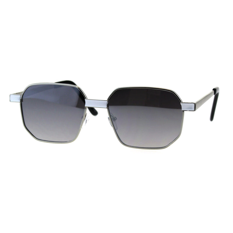 Mens Rigid Squared Rectangular Minimal Metal Fashion Sunglasses