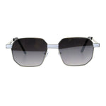 Mens Rigid Squared Rectangular Minimal Metal Fashion Sunglasses