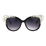 Womens Large Rhinestone Jewel Trim Plastic Butterfly Sunglasses