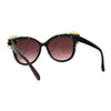 Womens Large Rhinestone Jewel Trim Plastic Butterfly Sunglasses