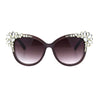 Womens Large Rhinestone Jewel Trim Plastic Butterfly Sunglasses