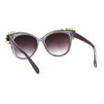 Womens Large Rhinestone Jewel Trim Plastic Butterfly Sunglasses