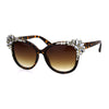 Womens Large Rhinestone Jewel Trim Plastic Butterfly Sunglasses