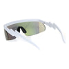 Flat Top Crooked Bolt Arm Goggle Style Color Mirror Shield 80s Sunglasses