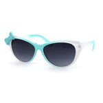Child Size Girls Cat Eye Ribbon Trim Plastic Fashion Sunglasses
