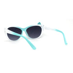 Child Size Girls Cat Eye Ribbon Trim Plastic Fashion Sunglasses