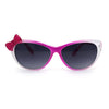 Child Size Girls Cat Eye Ribbon Trim Plastic Fashion Sunglasses