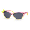 Child Size Girls Cat Eye Ribbon Trim Plastic Fashion Sunglasses