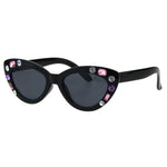 Kids Size Girls Large Rhinestone Bling Thick Plastic Mod Cat Eye Sunglasses