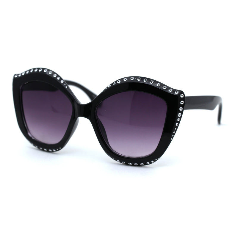 Kid Size Girls Bling Engrave Thick Plastic Butterfly Sunglasses