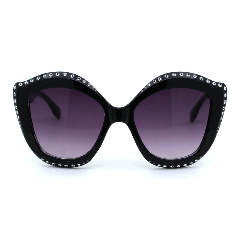 Kid Size Girls Bling Engrave Thick Plastic Butterfly Sunglasses