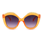 Kid Size Girls Bling Engrave Thick Plastic Butterfly Sunglasses