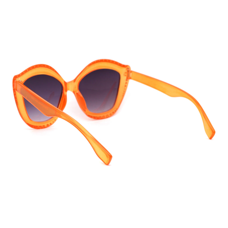 Kid Size Girls Bling Engrave Thick Plastic Butterfly Sunglasses