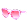 Kid Size Girls Bling Engrave Thick Plastic Butterfly Sunglasses