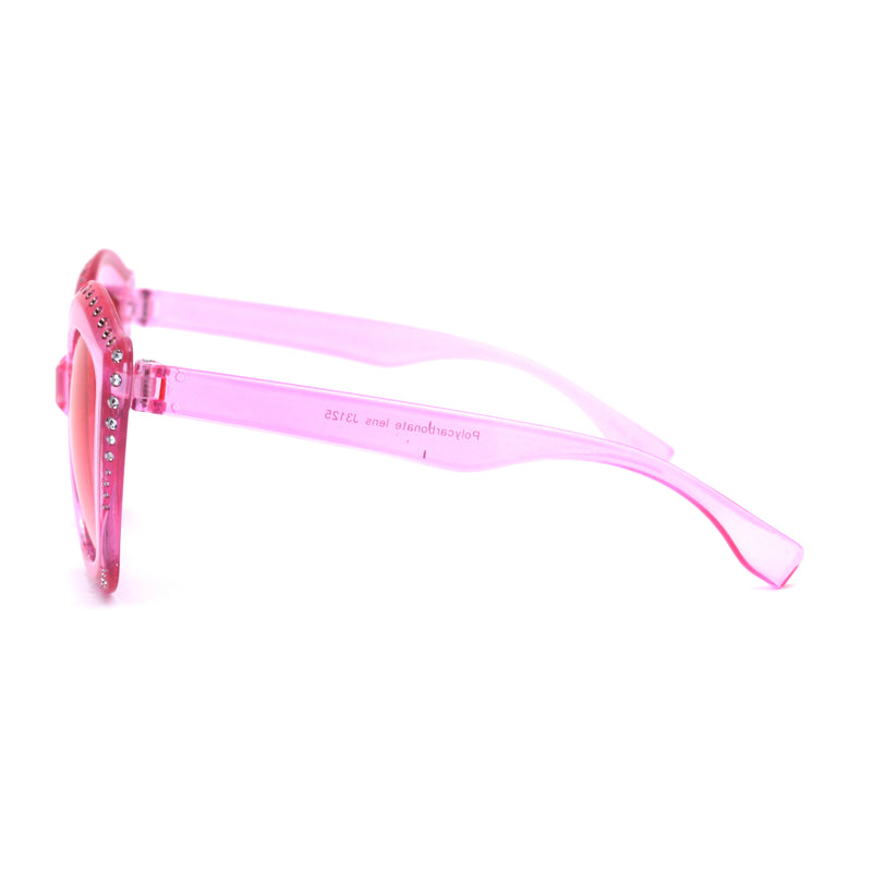 Kid Size Girls Bling Engrave Thick Plastic Butterfly Sunglasses