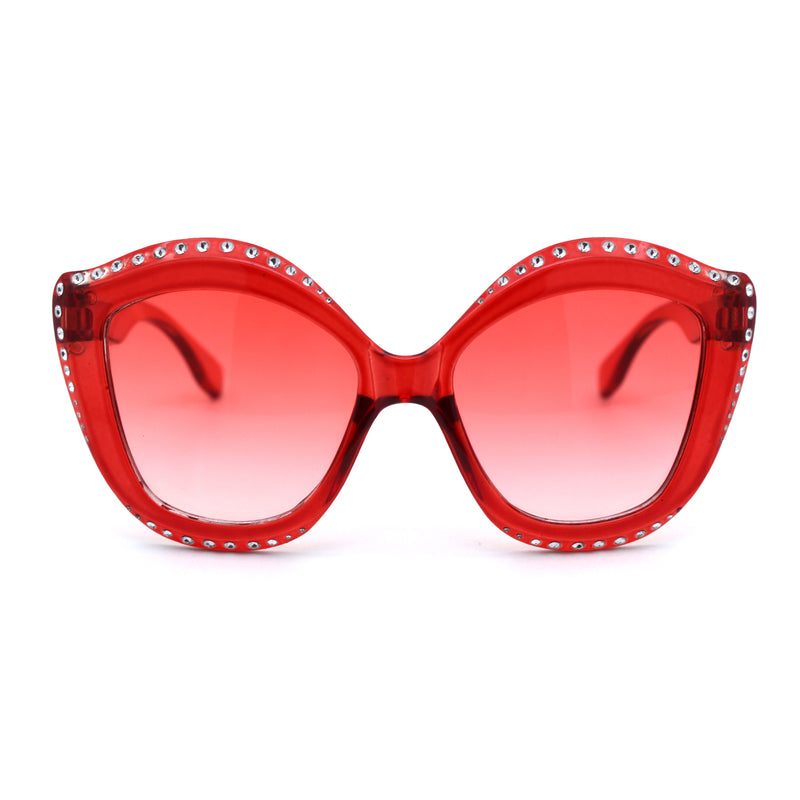 Kid Size Girls Bling Engrave Thick Plastic Butterfly Sunglasses