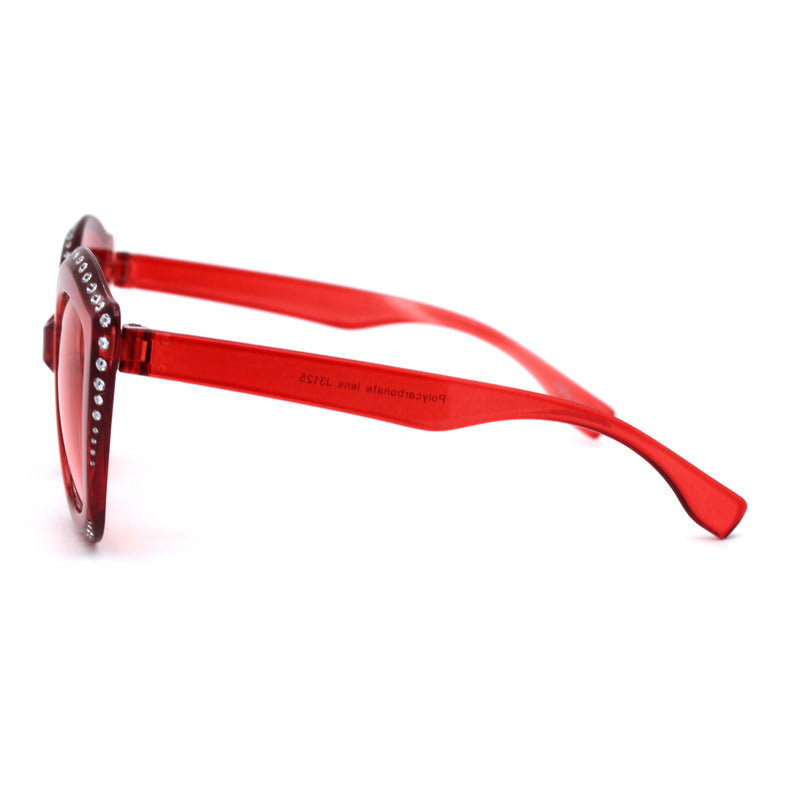 Kid Size Girls Bling Engrave Thick Plastic Butterfly Sunglasses