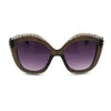 Kid Size Girls Bling Engrave Thick Plastic Butterfly Sunglasses
