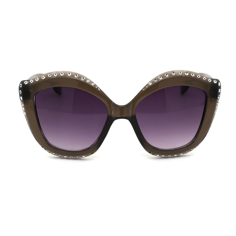 Kid Size Girls Bling Engrave Thick Plastic Butterfly Sunglasses