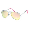 Child Size Reflective Color Mirror Silver Frame Cop Style Pilots Sunglasses