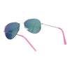 Child Size Reflective Color Mirror Silver Frame Cop Style Pilots Sunglasses