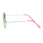 Child Size Reflective Color Mirror Silver Frame Cop Style Pilots Sunglasses