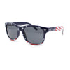 Kids Size Patriotic American USA Flag Print Classic Hipster Horn Rim Plastic Sunglasses