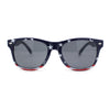 Kids Size Patriotic American USA Flag Print Classic Hipster Horn Rim Plastic Sunglasses