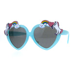 Children Size Girls Rainbow Unicorn Heart Shape Sunglasses