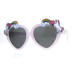 Children Size Girls Rainbow Unicorn Heart Shape Sunglasses