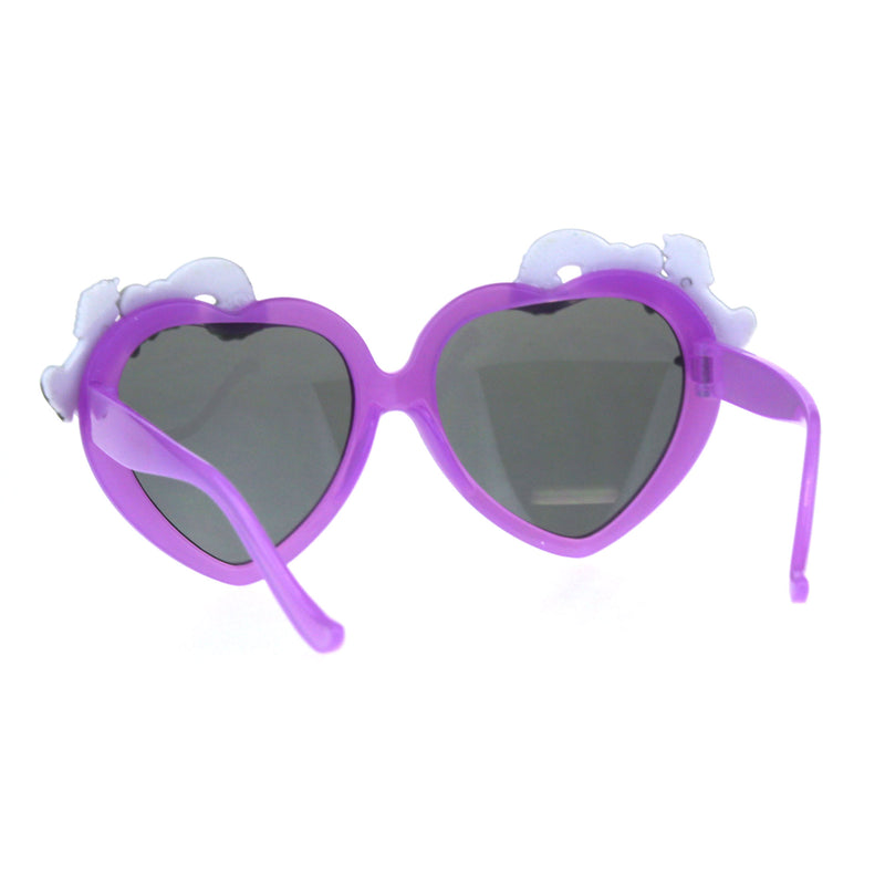 Children Size Girls Rainbow Unicorn Heart Shape Sunglasses