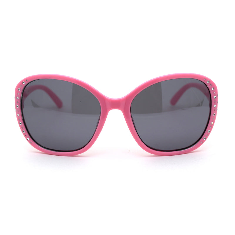 Child Size Girls Sparkling Engraving Plastic Butterfly Sunglasses